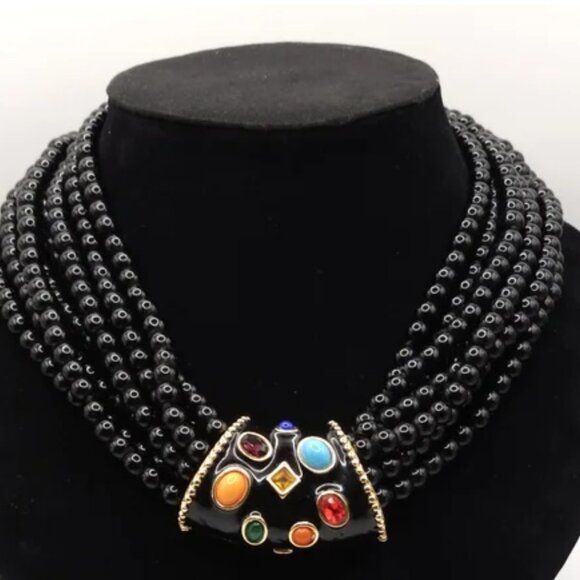 KENNETH JAY LANE beaded necklace multi-row - Picture 1 of 5